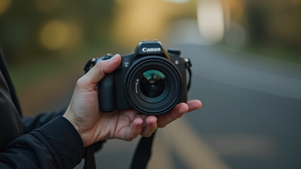Fotografo rankomis laiko aparatą, parodo sudėtį ir kadravimą, profesionali nuotrauka