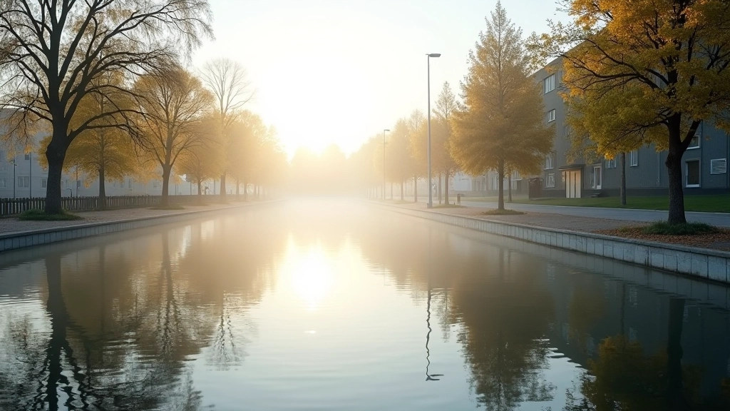 Vandens atspindžiai Lampėdžiuose, ryto šviesa, tyras oras, mintis kelianti scena